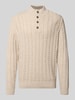 Fynch-Hatton Gebreide pullover met ribboorden Offwhite