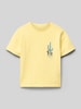 Name It Regular Fit T-Shirt mit Stitching Modell 'HELMUT' Hellgelb