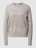 Jake*s Casual Strickpullover aus Kaschmir mit Rundhalsausschnitt Silber meliert