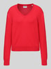 Jake*s Casual Pullover mit V-Ausschnitt Kirsche