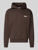 REVIEW Relaxed Fit Hoodie aus Baumwoll-Mix mit Logo-Print Dunkelbraun