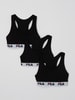 FILA Bustier met stretch in een set van 3 stuks  Zwart
