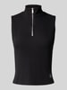Calvin Klein Jeans Top met opstaande kraag en ritssluiting Zwart