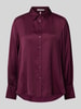 Brax Overhemdblouse van pure viscose met labeldetail, model 'VIC' Aubergine