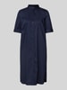 Christian Berg Woman Selection Midi-jurk met opstaande kraag Marineblauw
