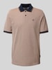 bugatti Poloshirt mit Label-Stitching Camel
