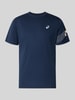 ASICS TIGER Regular Fit T-Shirt mit Label-Print Modell 'ICON' Dunkelblau