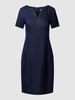White Label Knielange jurk met V-hals Marineblauw