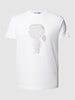 Karl Lagerfeld T-shirt z detalem z logo Biały