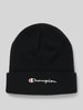 CHAMPION Muts in gebreide look met logostitching Zwart
