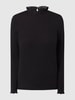 Rich & Royal Longsleeve mit Schlüsselloch-Ausschnitt Black