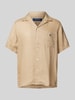 Polo Ralph Lauren Custom Fit Leinenhemd mit Resortkragen Camel