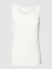 Christian Berg Woman Top met geribde ronde hals Offwhite