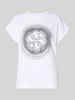 Guess T-shirt z obszyciem ozdobnymi kamieniami i okrągłym dekoltem Biały