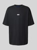 Hugo Blue T-shirt met labelprint, model 'Nalono' Zwart