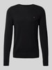 Tommy Hilfiger Wollpullover mit Logo-Stitching Black