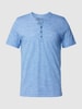 MCNEAL Regular Fit T-Shirt aus Baumwolle mit kurzer Knopfleiste Royalblau