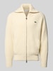 Lacoste Regular fit gebreid jack van katoenmix Offwhite