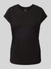 Jake*s Casual T-Shirt mit geripptem Rundhalsausschnitt Black