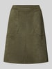 ZABAIONE Minirock in Leder-Optik Modell 'Ha44rperr' Khaki