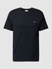 Gant Regular fit T-shirt met labelstitching, model 'SHIELD' Zwart