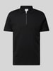 SELECTED HOMME Poloshirt met korte ritssluiting, model 'FAVE' Zwart