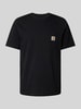 Carhartt Work In Progress T-shirt met labelpatch, model 'POCKET' Zwart