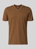 s.Oliver RED LABEL Regular Fit T-Shirt aus reiner Baumwolle Schoko
