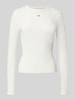 Tommy Jeans Slim fit shirt met lange mouwen van ribstof Offwhite