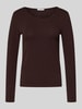 ZABAIONE Shirt met lange mouwen en geribde ronde hals Lichtbruin