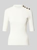 Ted Baker Gebreid shirt met sierknopen en 1/2-mouwen Offwhite