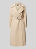 Weekend Max Mara Lange jas van scheerwol met tailleriem, model 'MANU' Beige