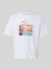 JACK & JONES T-Shirt mit Motiv-Print Modell 'SANREMO' Weiss