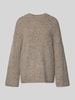 Selected Femme Oversized Strickpullover aus Alpaka-Mix Modell 'GABRIELLA' Dunkelgrau