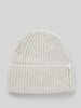 Marc O'Polo Beanie aus hochwertigem Schurwoll-Kaschmir-Mix mit geripptem Umschlag Offwhite