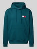 Tommy Jeans Hoodie mit Label-Print Modell 'ESSENTIAL' Petrol