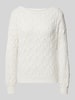 Only Relaxed Fit Strickpullover mit Zopf Struktur Muster Modell 'BRYNN' Offwhite