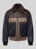 Armani Exchange Blouson in Leder-Optik mit Zweiwege-Reißverschluss Dunkelblau