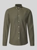 Lindbergh Regular Fit Freizeithemd aus Baumwoll-Mix Modell 'Oxford' Khaki