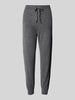 Jake*s Casual Joggingbroek van kasjmier met elastische band Donkergrijs gemêleerd