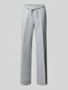 Brax Straight leg linnen broek met strikceintuur, model 'STYLE.FARINA' Lichtgrijs