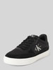 Calvin Klein Jeans Leren sneakers met labeldetails model 'CLASSIC CUPSOLE LOW MIX' Zwart