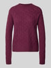 Christian Berg Woman Gebreide pullover van kasjmier met ronde hals Bordeaux