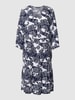 Montego Knielange jurk van viscose met all-over print Donkerblauw