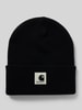 Carhartt Work In Progress Beanie met labelpatch, model 'Ashley' Zwart