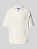 Jack & Jones Relaxed Fit Poloshirt mit Lochmuster Modell 'PAROS' Offwhite