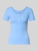 PIECES slim fit T-shirt van katoenmix model 'KITTE' Bleu