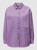 Jake*s Casual Overhemdblouse van corduroy met borstzak Prune