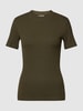 Marc O'Polo Denim T-Shirt mit Ripp-Optik Khaki