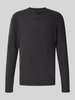 Superdry Longsleeve mit Strukturmuster und Knopfleiste Black